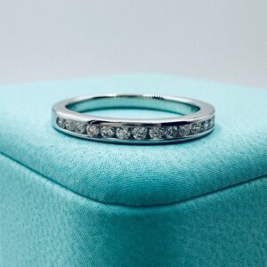 Tiffany & Co. Wedding Band with a Half-Circle of Diamonds .20 TCW w Packaging